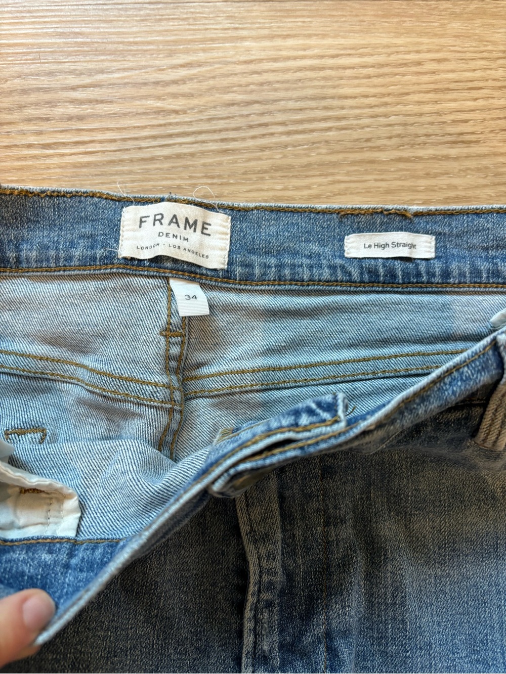 FRAME Women’s 34x26 (Fits 36x26) Le High Straight High Waisted Light Wash Denim - Picture 6 of 11